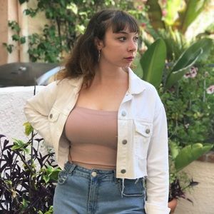 Sparkling mauve colored tube top